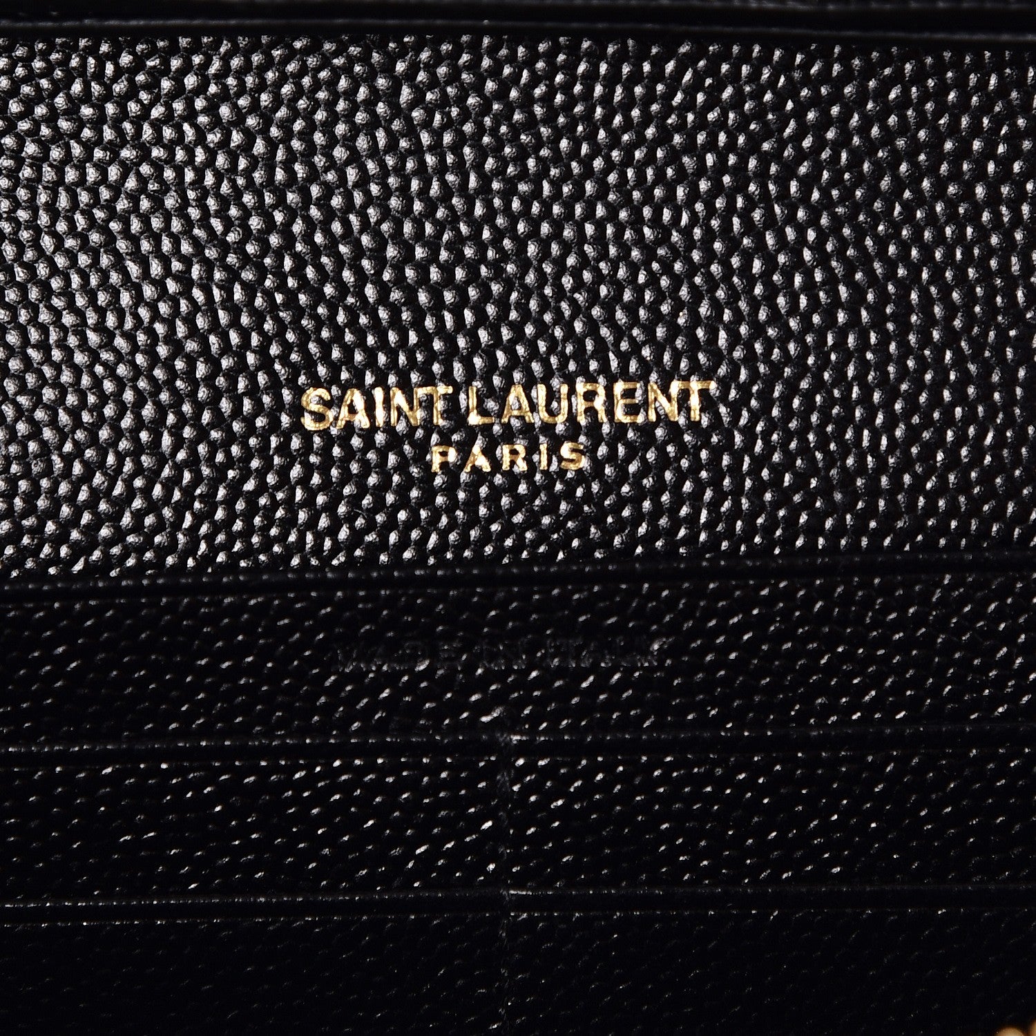 Saint Laurent Grain De Poudre Matelasse Chevron Monogram Chain Wallet Black 6 of 7