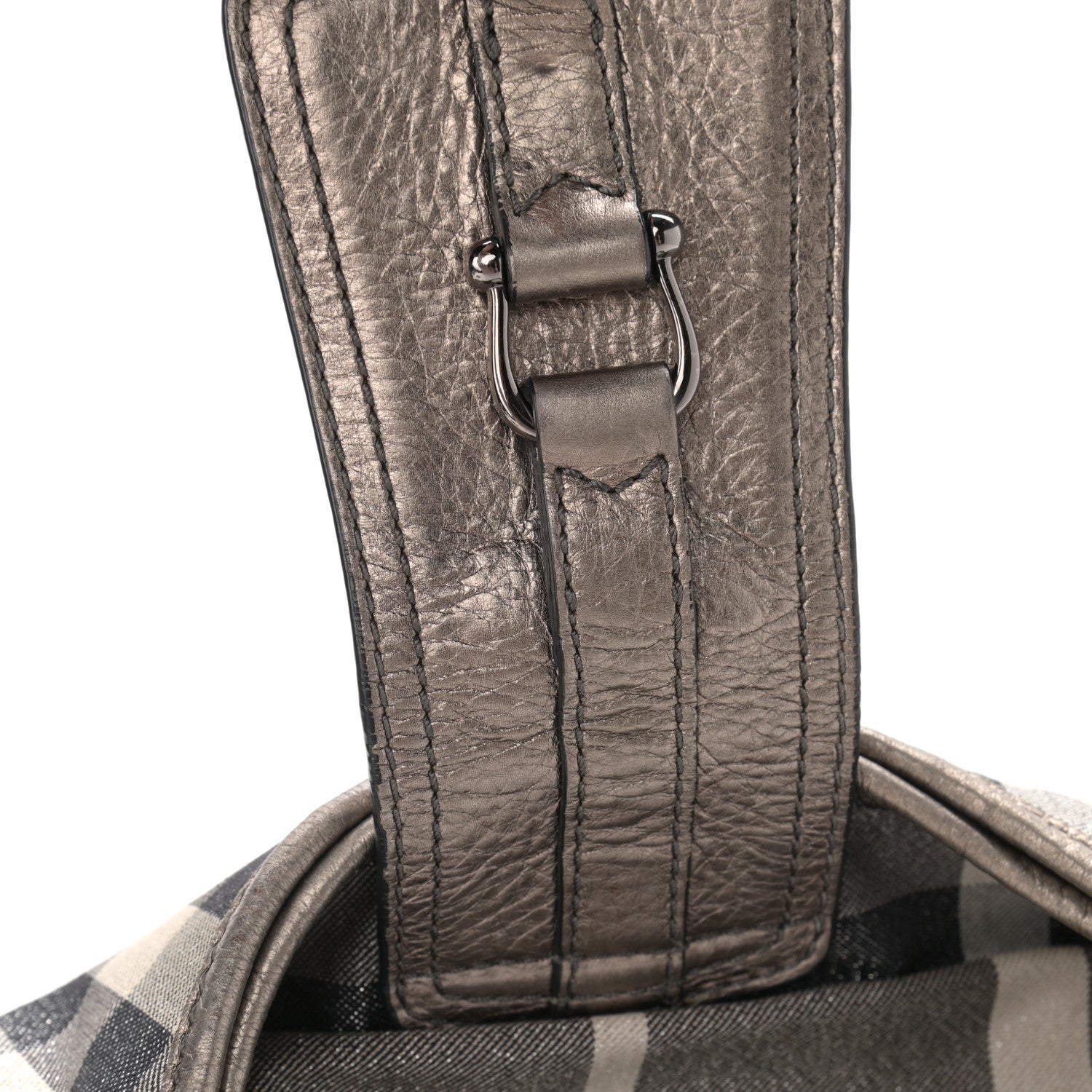 Burberry Shimmer Check Brooke Hobo Silver 12 of 12