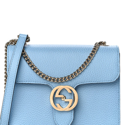 Gucci Dollar Calfskin Small Interlocking G Shoulder Bag Mineral Blue 8 of 14