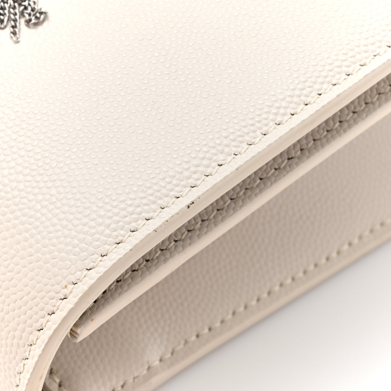 Saint Laurent Grain De Poudre Small Classic Monogram Kate Tassel Satchel Icy White 12 of 17