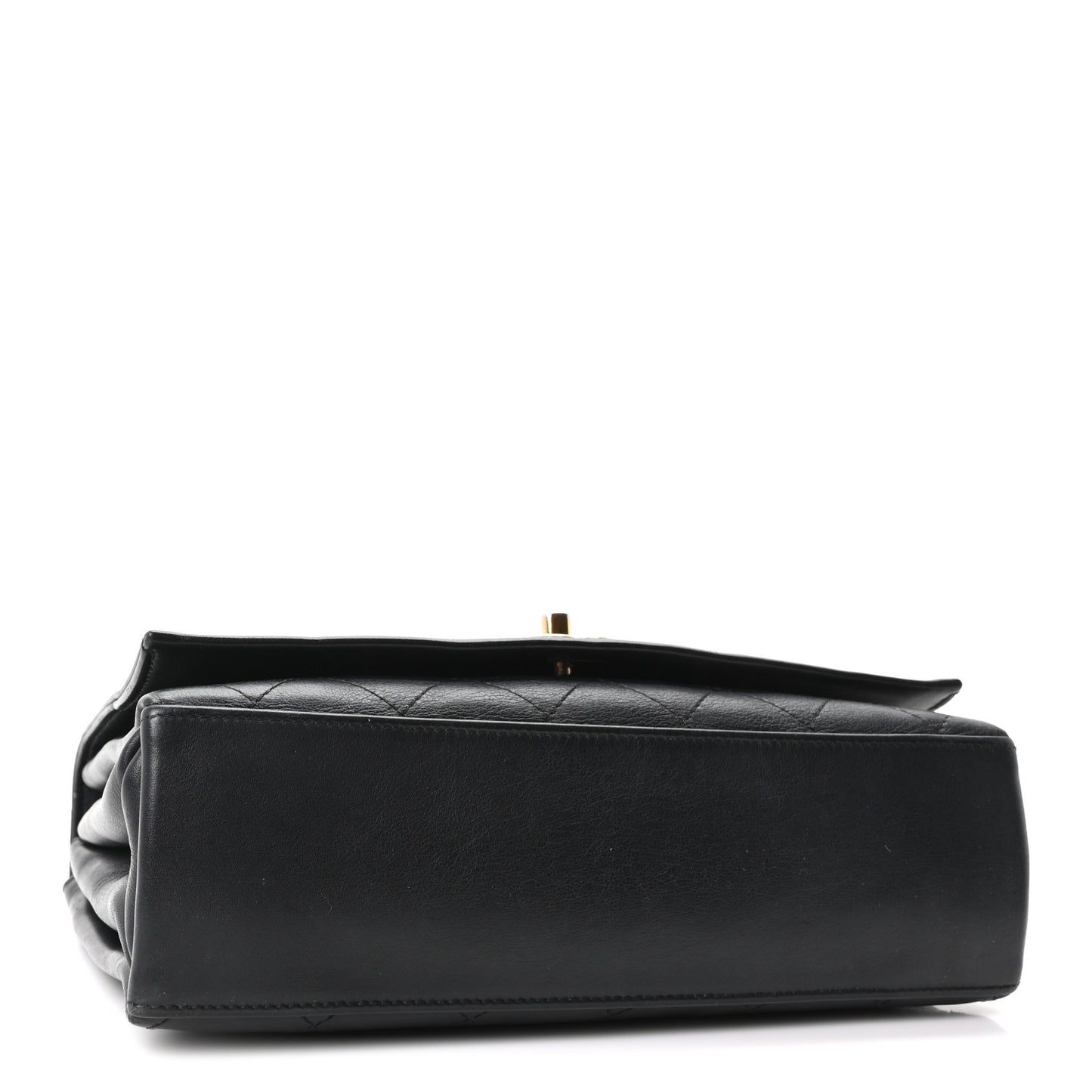 Calfskin Stitched Large Flap Black