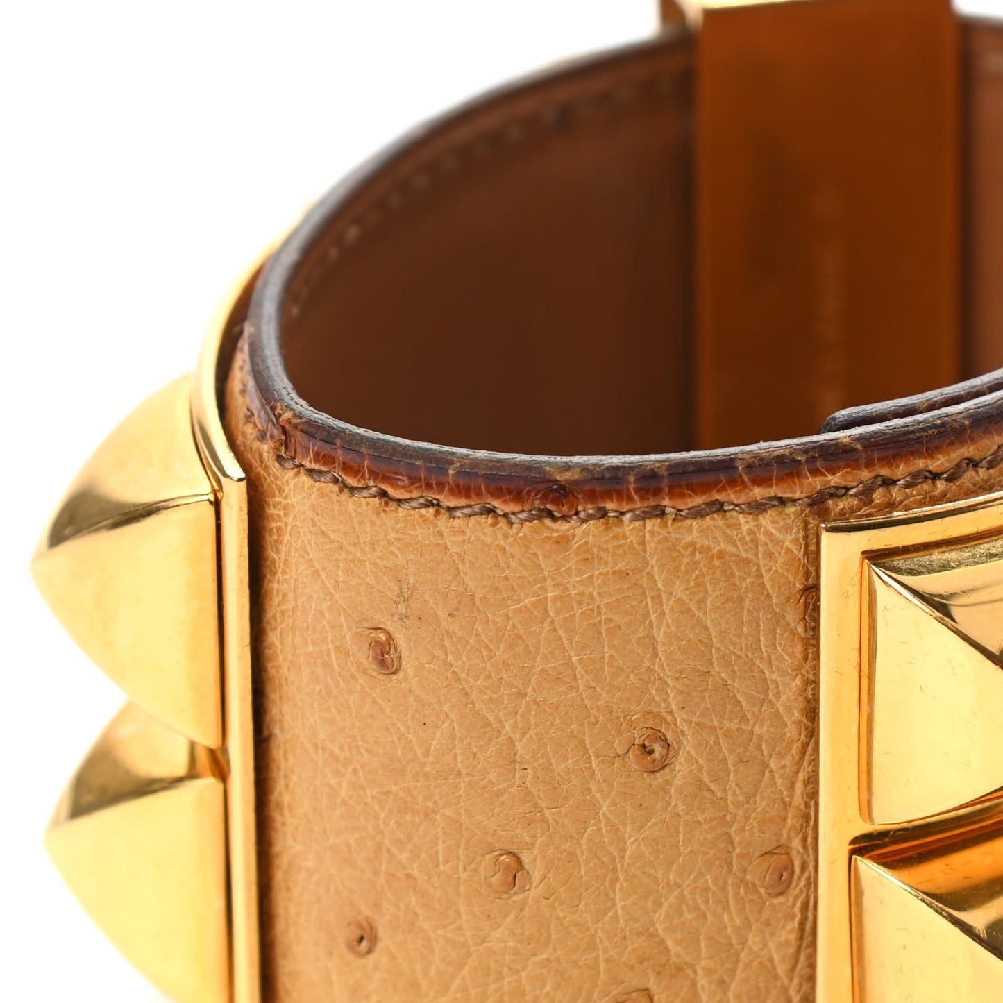 Ostrich Collier De Chien CDC Bracelet Gold