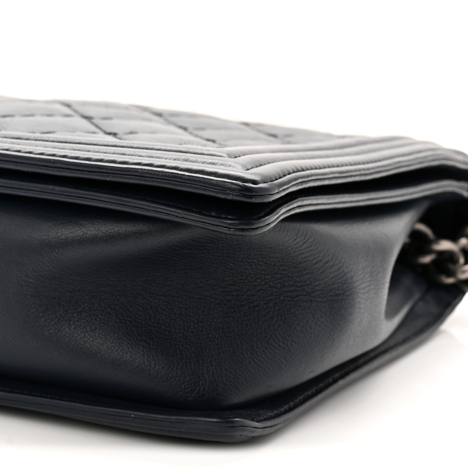 Chanel Calfskin Double Stitch Large Boy Flap Navy Blue 10 of 10