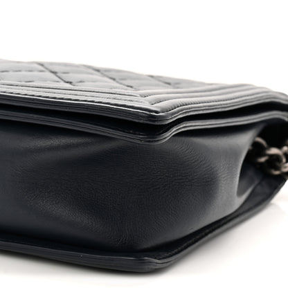 Chanel Calfskin Double Stitch Large Boy Flap Navy Blue 10 of 10