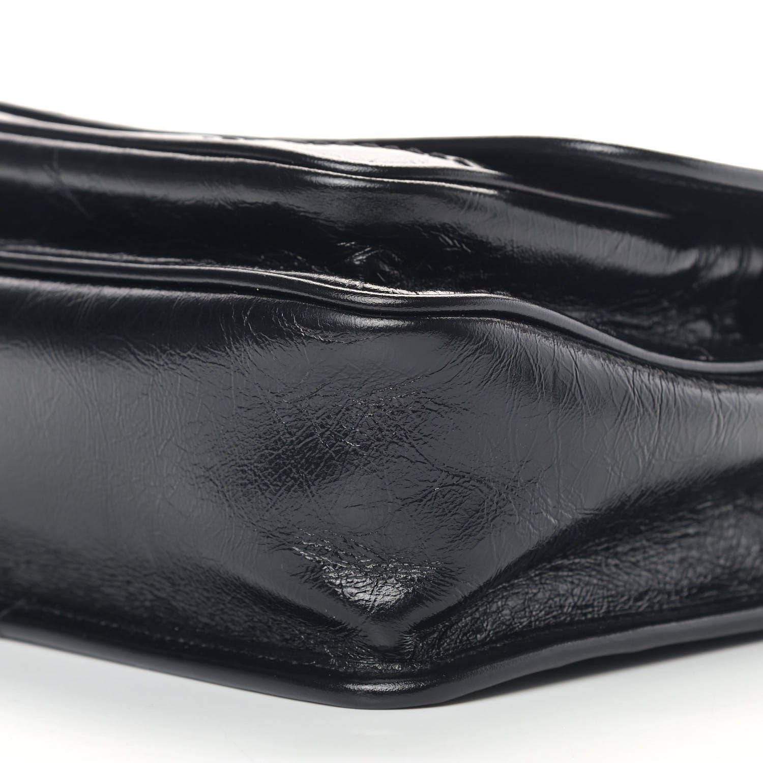 Saint Laurent Crinkled Calfskin Matelasse Monogram Baby Niki Chain Satchel Black 6 of 8