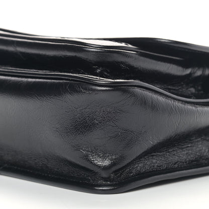 Saint Laurent Crinkled Calfskin Matelasse Monogram Baby Niki Chain Satchel Black 6 of 8