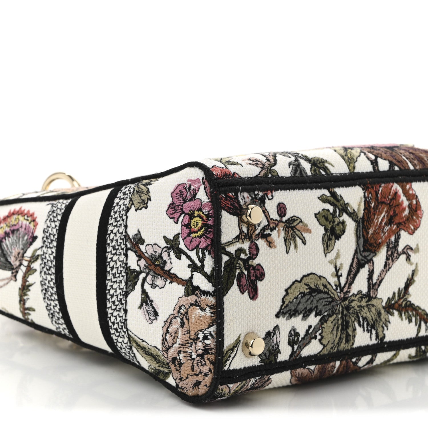 Christian Dior Canvas Embroidered Jardin Botanique Medium Lady D-Lite White Multicolor 9 of 11