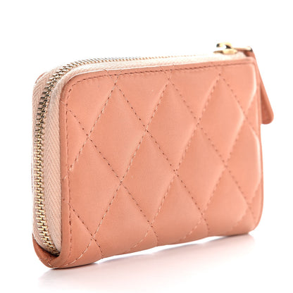 Chanel Lambskin Quilted Key Holder Case Pink 3 of 8