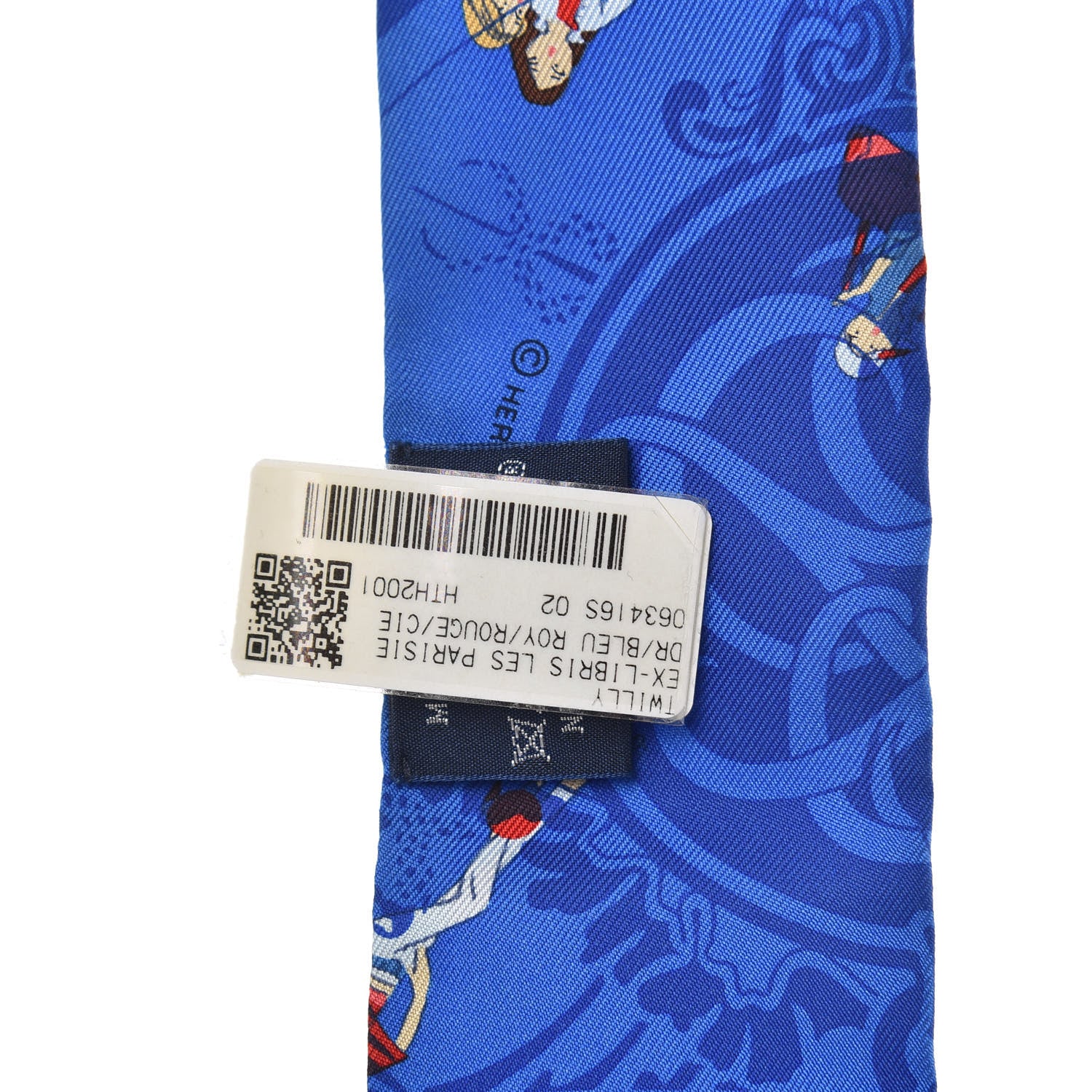Hermes Silk Ex-Libris Les Parisiennes Twilly Bleu Royal Rouge Ciel 3 of 3