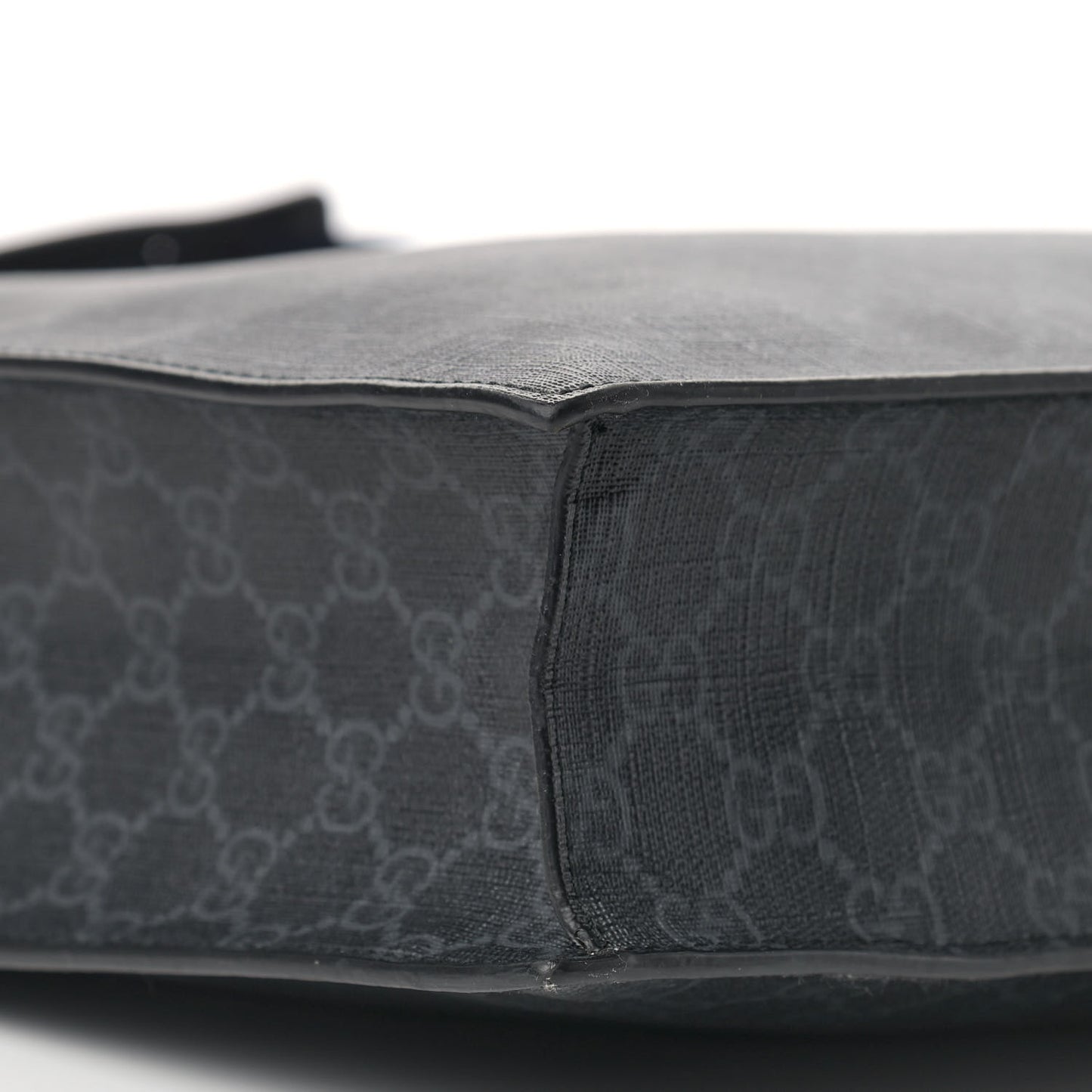 Soft GG Supreme Monogram Appia Calfskin Web Vertical Tote Black