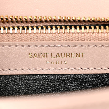 Saint Laurent Calfskin Suede Matelasse Chevron Medium Monogram College Bag Rose Poudre 6 of 9