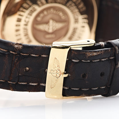 Breitling 18K Yellow Gold Alligator 44mm Windrider Headwind Automatic Watch Blue K45355 5 of 17