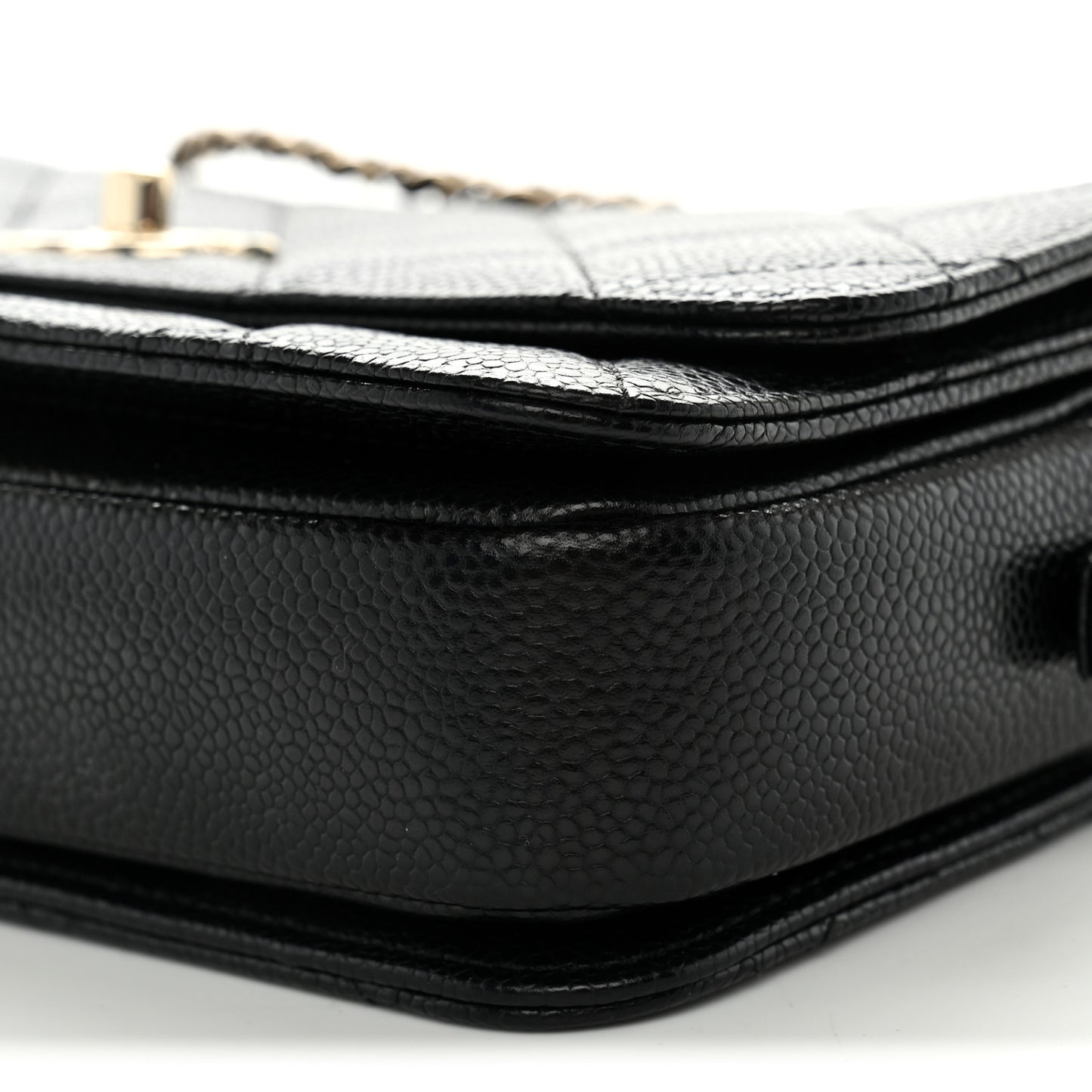 Caviar Quilted Single Flap Black