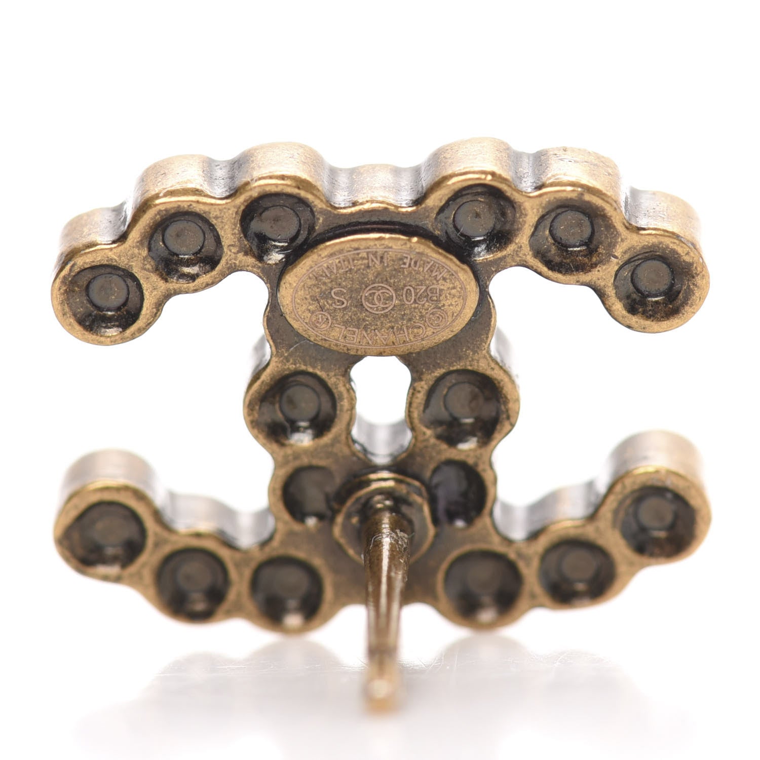 Chanel Crystal City Of Lights CC Earrings Gold 4 of 4