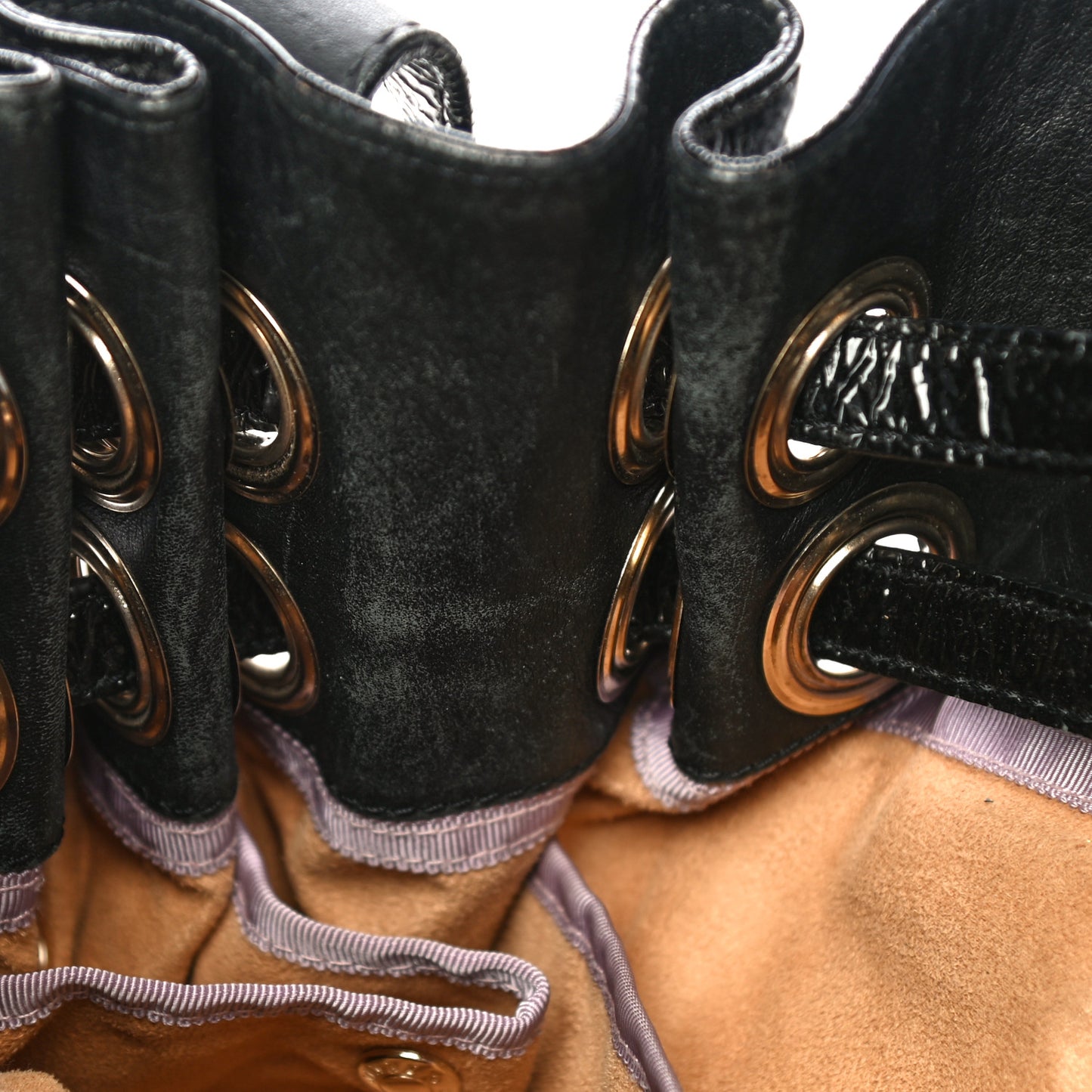 Crushed Patent Riki Bag Black