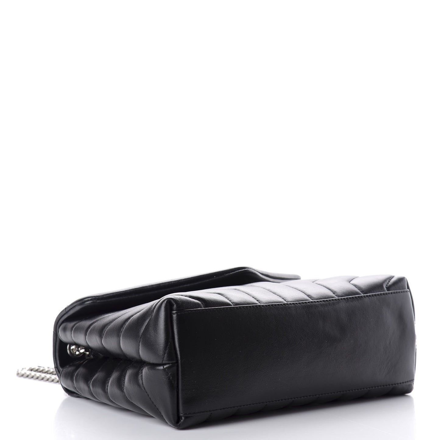 Calfskin Y Quilted Monogram Small Loulou Chain Satchel Black