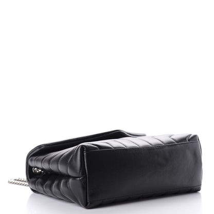 Saint Laurent Calfskin Y Quilted Monogram Small Loulou Chain Satchel Black 4 of 9