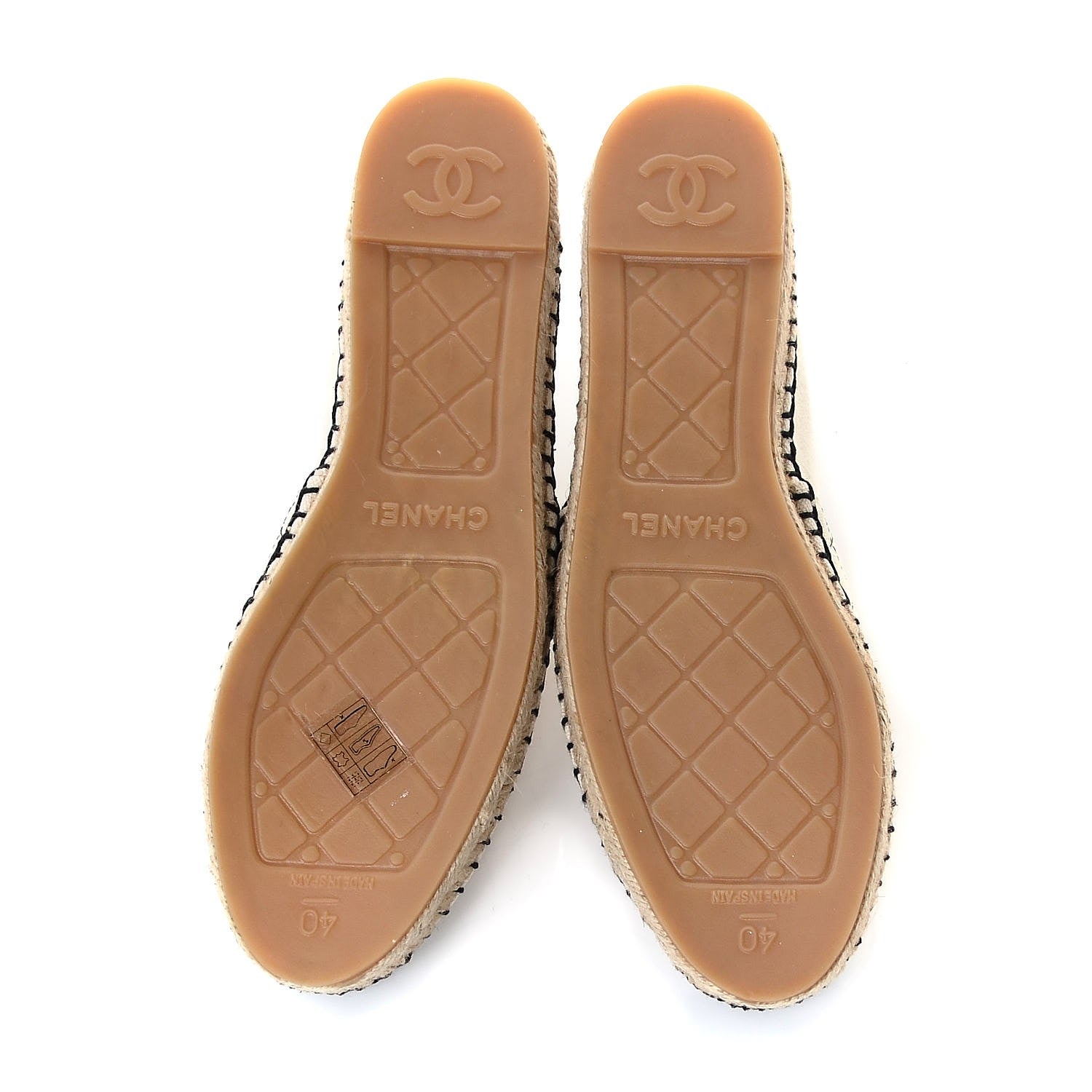 Chanel Fabric Biarritz CC Espadrilles 40 Beige Black 5 of 12