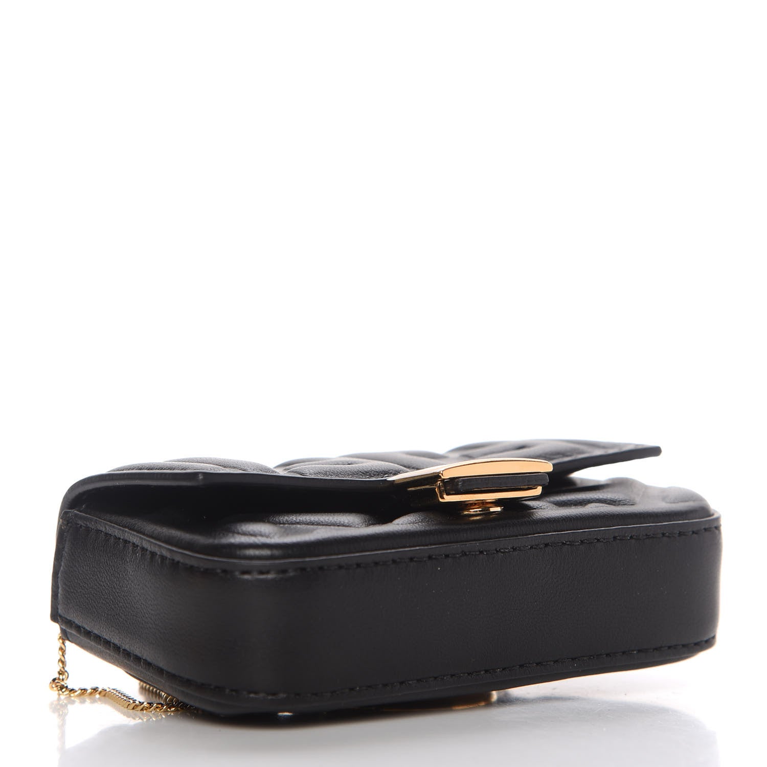 Fendi Nappa Matisse FF Embossed Nano Baguette Charm Black 4 of 9
