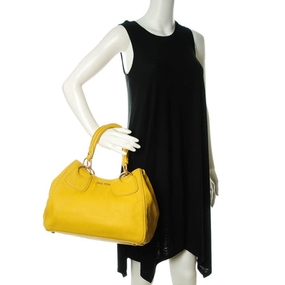 Miu Miu Vitello Shopping Tote Polline 2 of 7