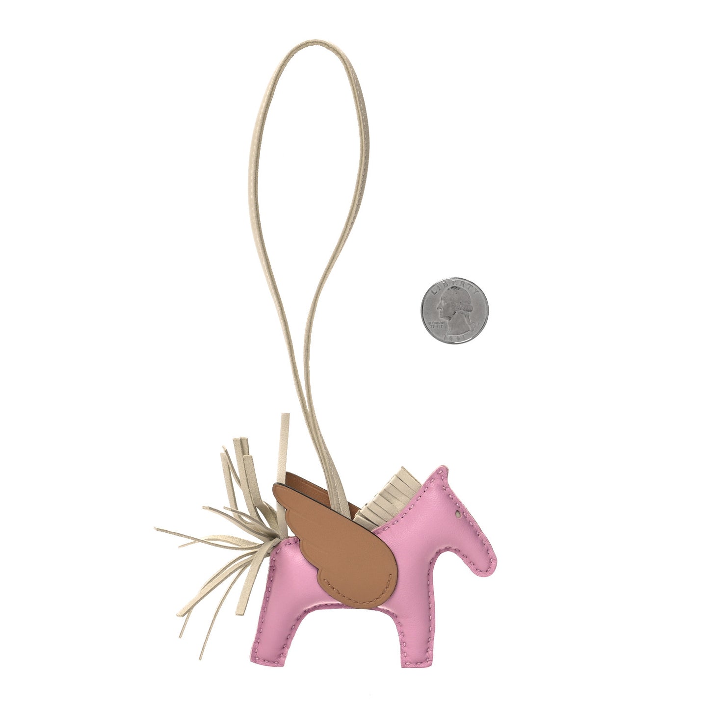 Milo Lambskin Grigri Rodeo Pegase Horse Bag Charm PM Mauve Sylvestre Craie Chai
