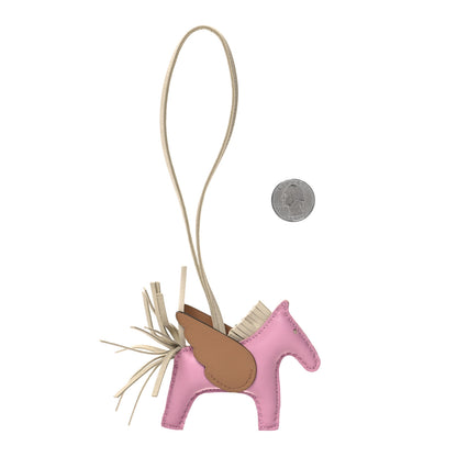 Hermes Milo Lambskin Grigri Rodeo Pegase Horse Bag Charm PM Mauve Sylvestre Craie Chai 2 of 5