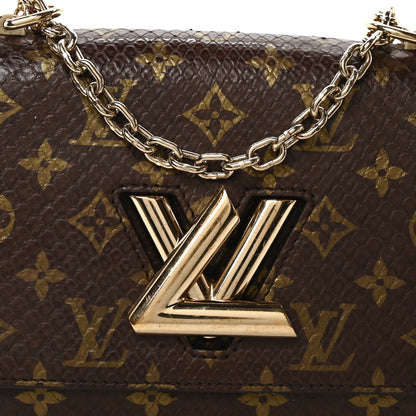 Louis Vuitton Snakeskin Monogram Twist Shoulder Bag PM Brown 7 of 9