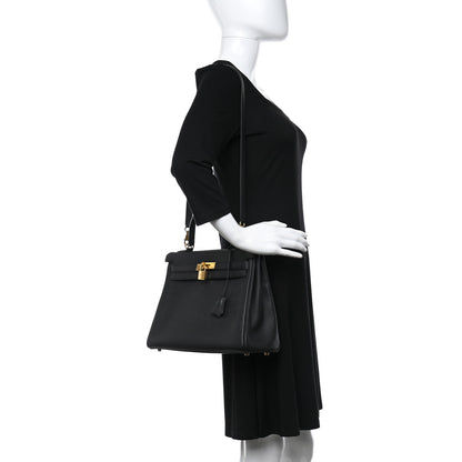 Hermes Togo Kelly Retourne 32 Black 2 of 10