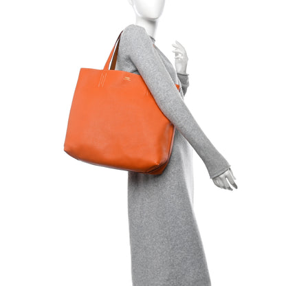 Hermes Taurillon Clemence Double Sens 45 Reversible Tote Orange Gold 2 of 16