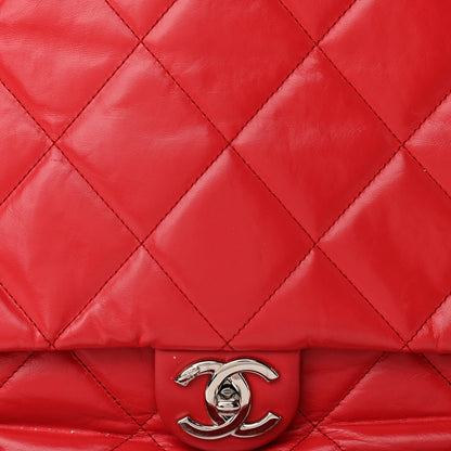 Chanel Aged Calfskin Quilted Medium Express Bowling Bag Red 12 of 13