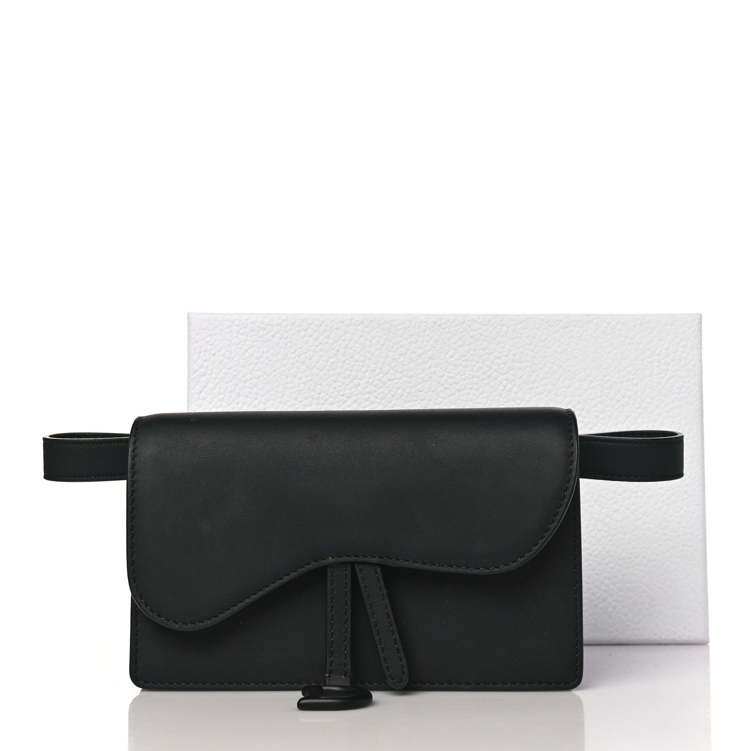 Christian Dior Ultra Matte Calfskin Saddle Belt Clutch Black 10 of 10