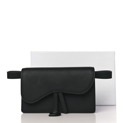 Christian Dior Ultra Matte Calfskin Saddle Belt Clutch Black 10 of 10