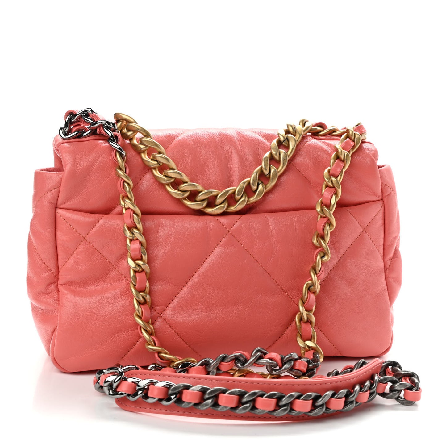 Goatskin Quilted Medium Chanel 19 Flap Pink