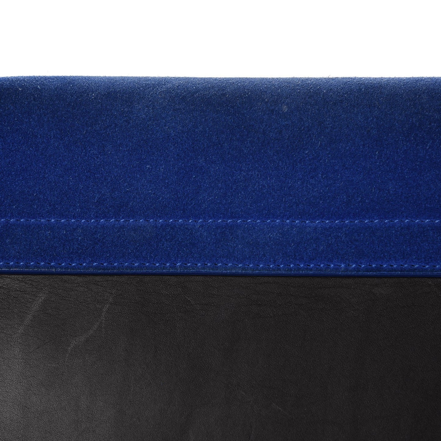 Smooth Calfskin Suede Medium Tri-Color Trapeze Royal Blue