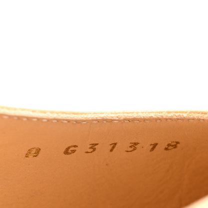 Chanel Goatskin Grosgrain Cap Toe CC Slingback Pumps 37 Beige Black 9 of 10
