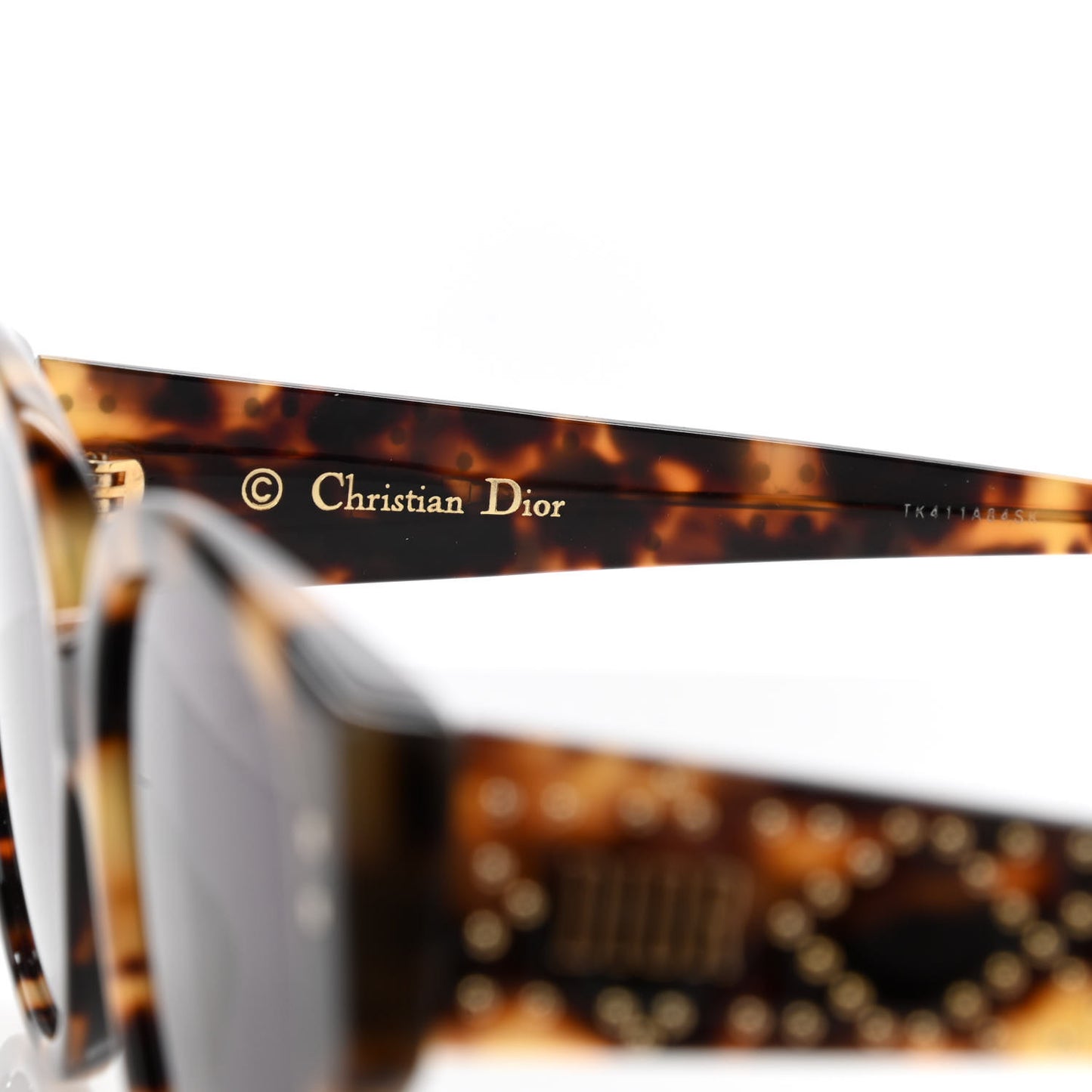Acetate Cannage Lady Dior Studs Sunglasses Havana