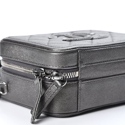Chanel Caviar Quilted Small CC Filigree Vanity Case Dark Silver 8 of 9