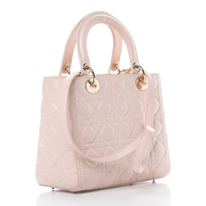 Christian Dior Lambskin Cannage Medium Lady Dior Light Pink 3 of 16
