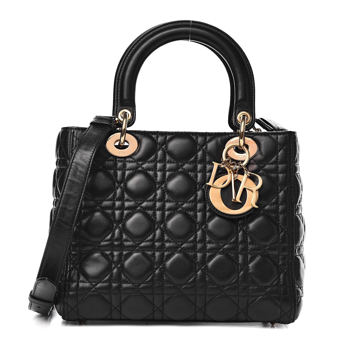 Lambskin Cannage Medium Lady Dior Black