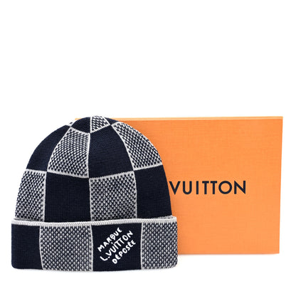 Louis Vuitton Wool Damier Heritage Beanie Navy Blue 6 of 6