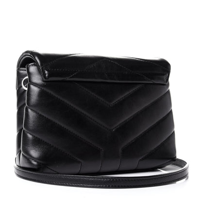 Saint Laurent Calfskin Y Quilted Monogram Toy Loulou Crossbody Bag Black 2 of 4