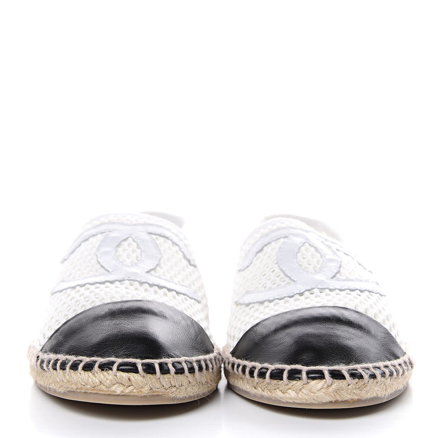 Mesh Lambskin Espadrilles 41 White Black