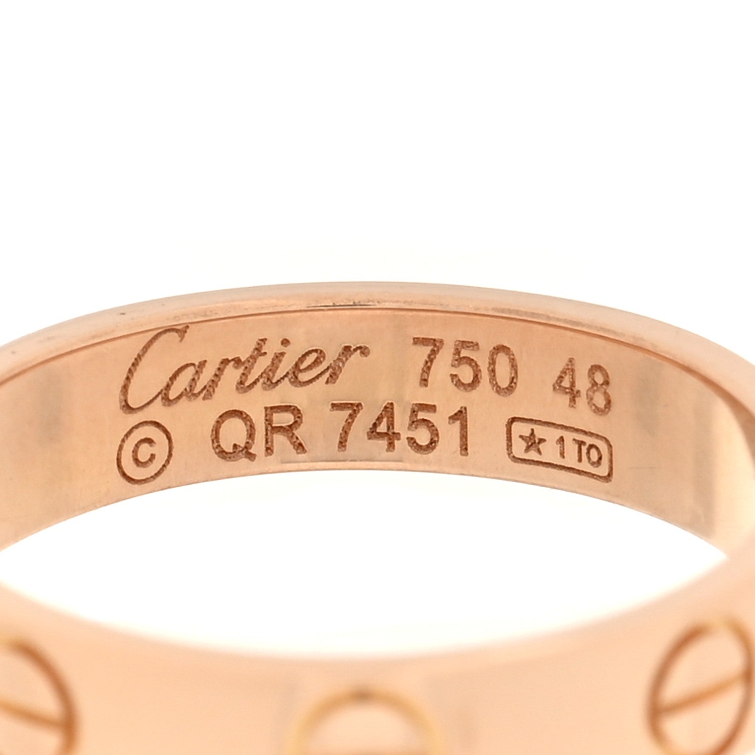 Cartier 18K Pink Gold 3.5mm LOVE Wedding Band Ring 48 4.5 4 of 4