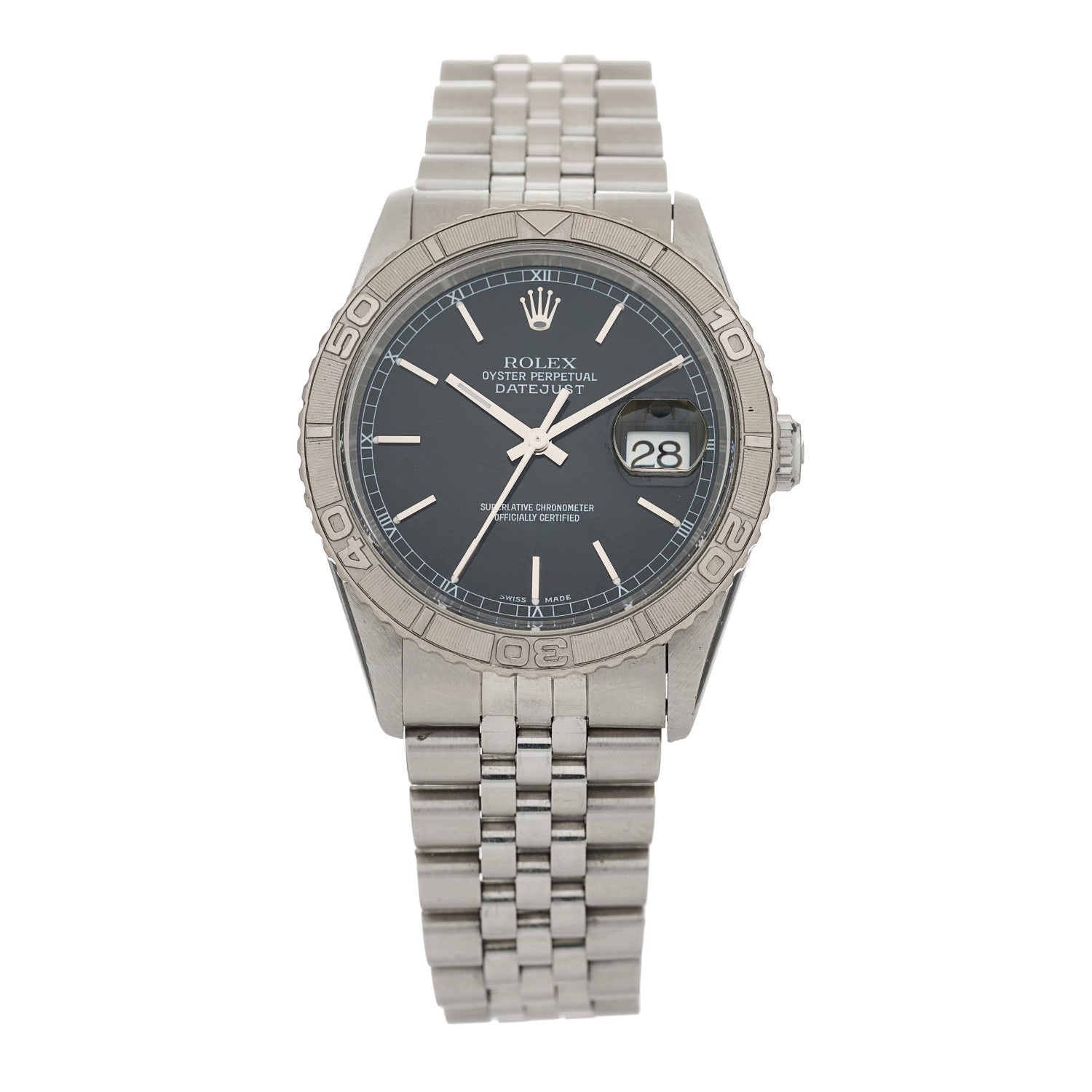 Rolex Stainless Steel 36mm Oyster Perpetual "Thunderbird" Datejust Watch Black 16264 1 of 4