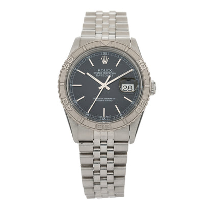 Rolex Stainless Steel 36mm Oyster Perpetual "Thunderbird" Datejust Watch Black 16264 1 of 4