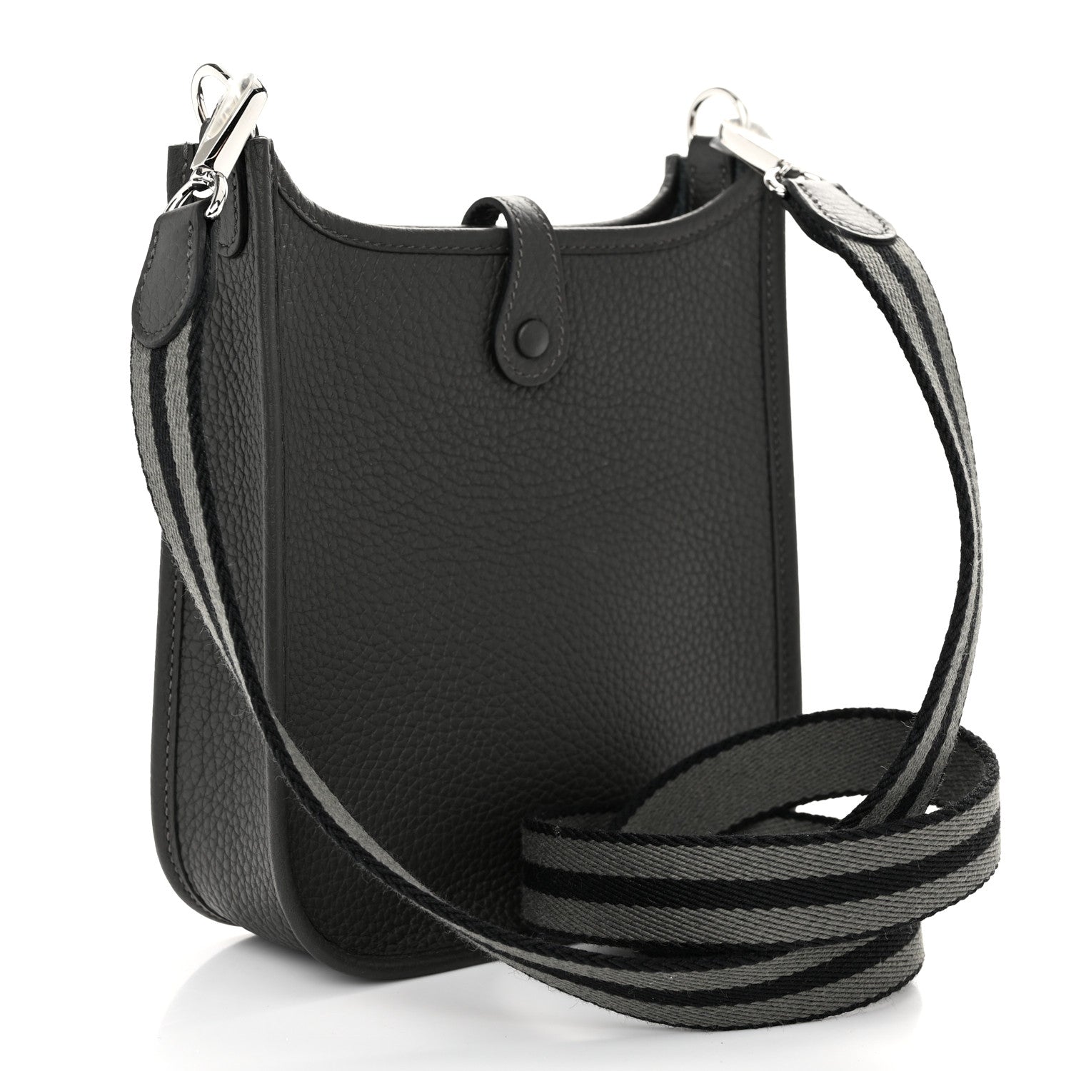 Hermes Taurillon Clemence Amazone Evelyne TPM Gris Meyer Black 3 of 13
