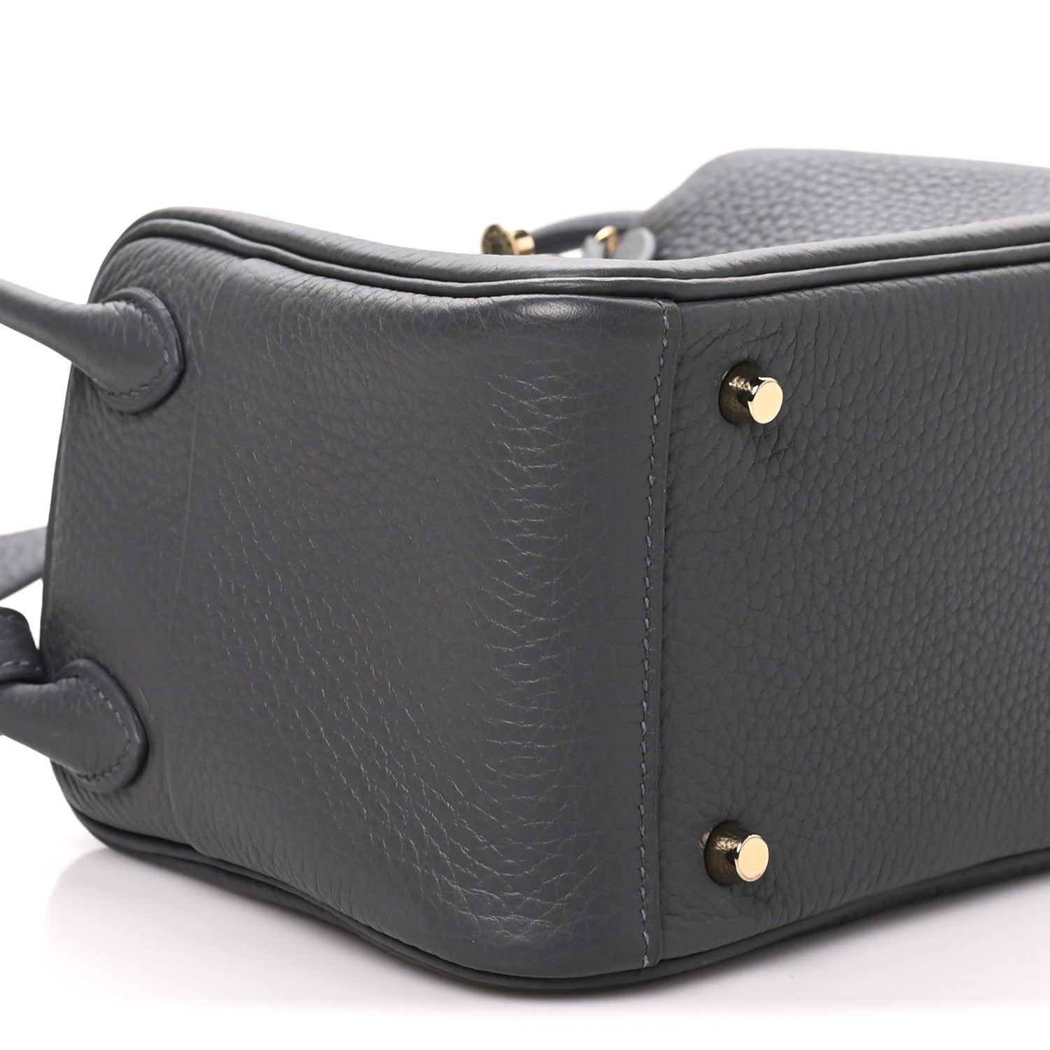 Hermes Taurillon Clemence Mini Lindy 20 Gris Misty 8 of 10