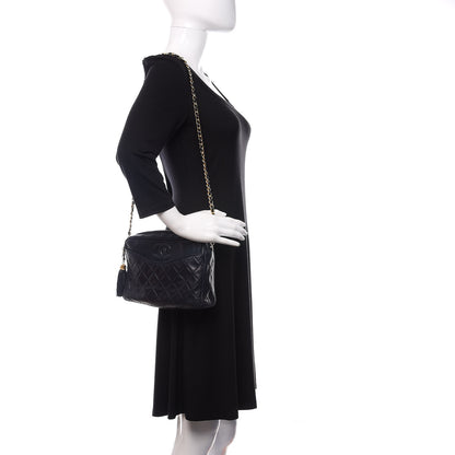 Chanel Lambskin Quilted CC Tassel Camera Case Navy 2 of 12