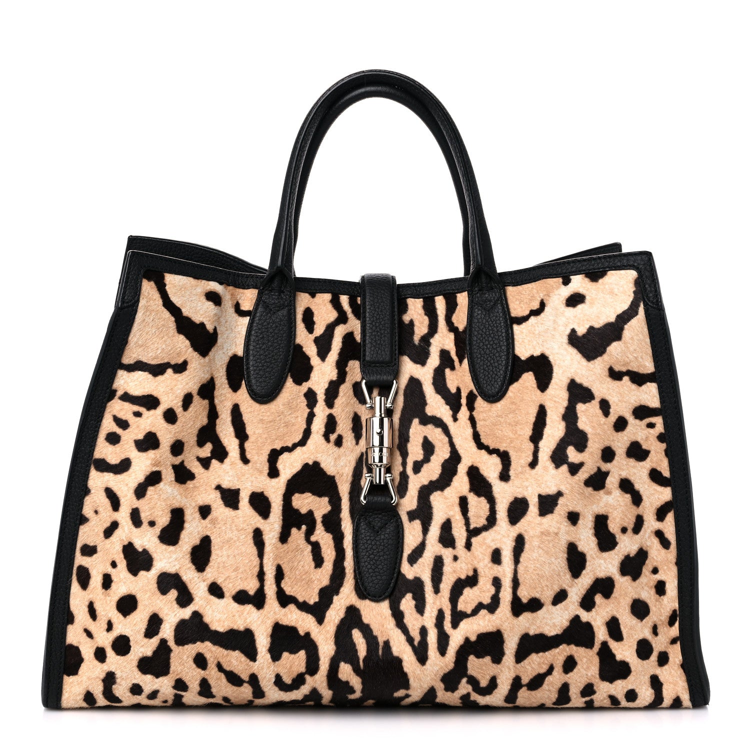Gucci Pony Hair Cheetah Print Medium Jackie Top Handle Bag 1 of 15