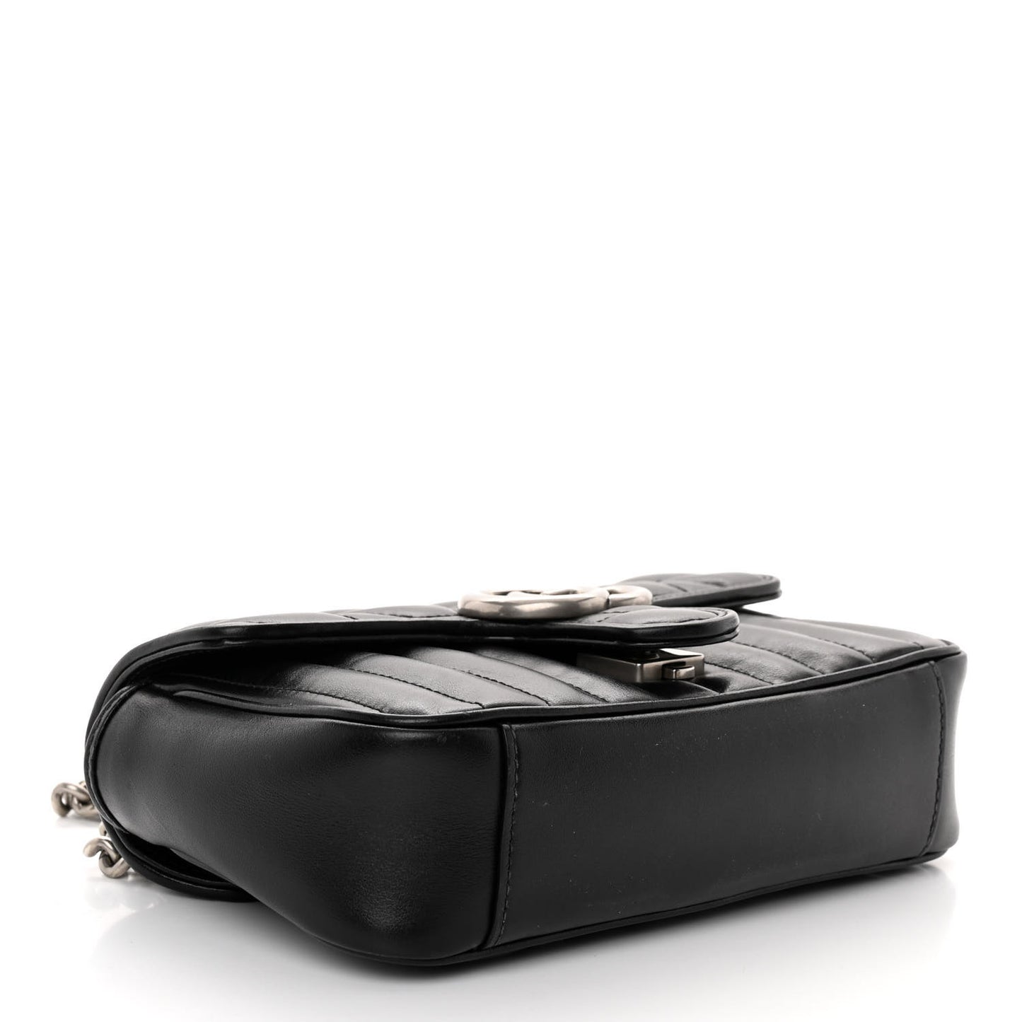 Calfskin Matelasse Aria Mini GG Marmont Shoulder Bag Black